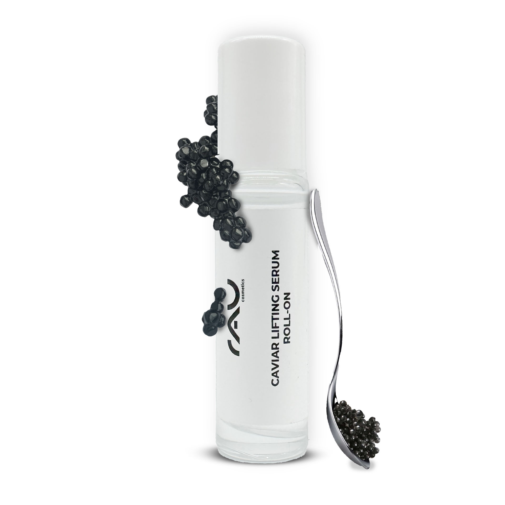 Caviar Lifting Serum Roll-On 10 ml mit Reproage & Kaviar-Extrakt Roll-On-Flasche mit Kaviar-Lifting-Serum und Kaviarperlen mit Anti-Aging-Vorteilen und revitalisierenden Eigenschaften für reife Haut.