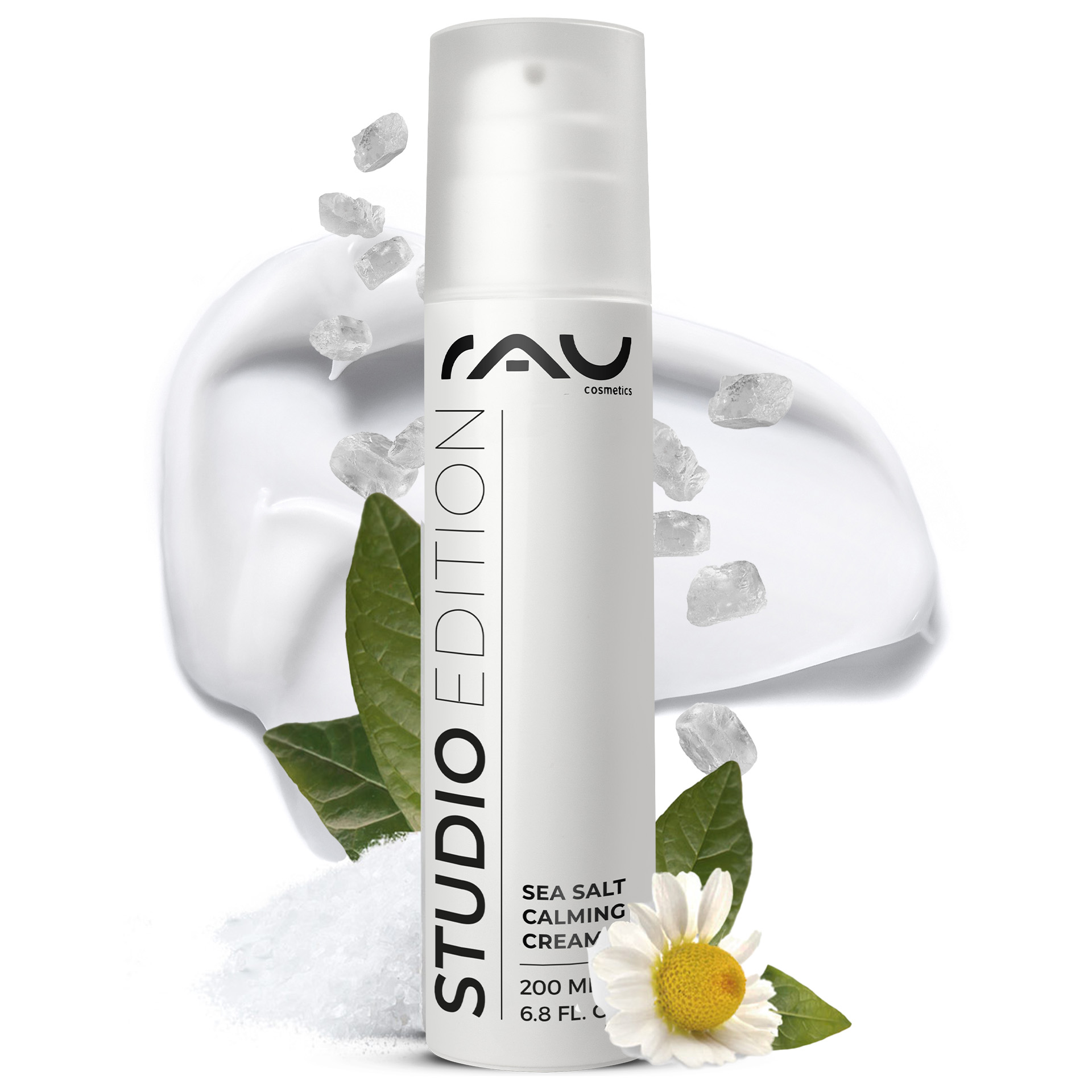 바다 소금과 PHA가 함유된 씨솔트 카밍 크림 200ml Kräuterig, Kräuter, Pflanze, Gänseblümchen, Blume