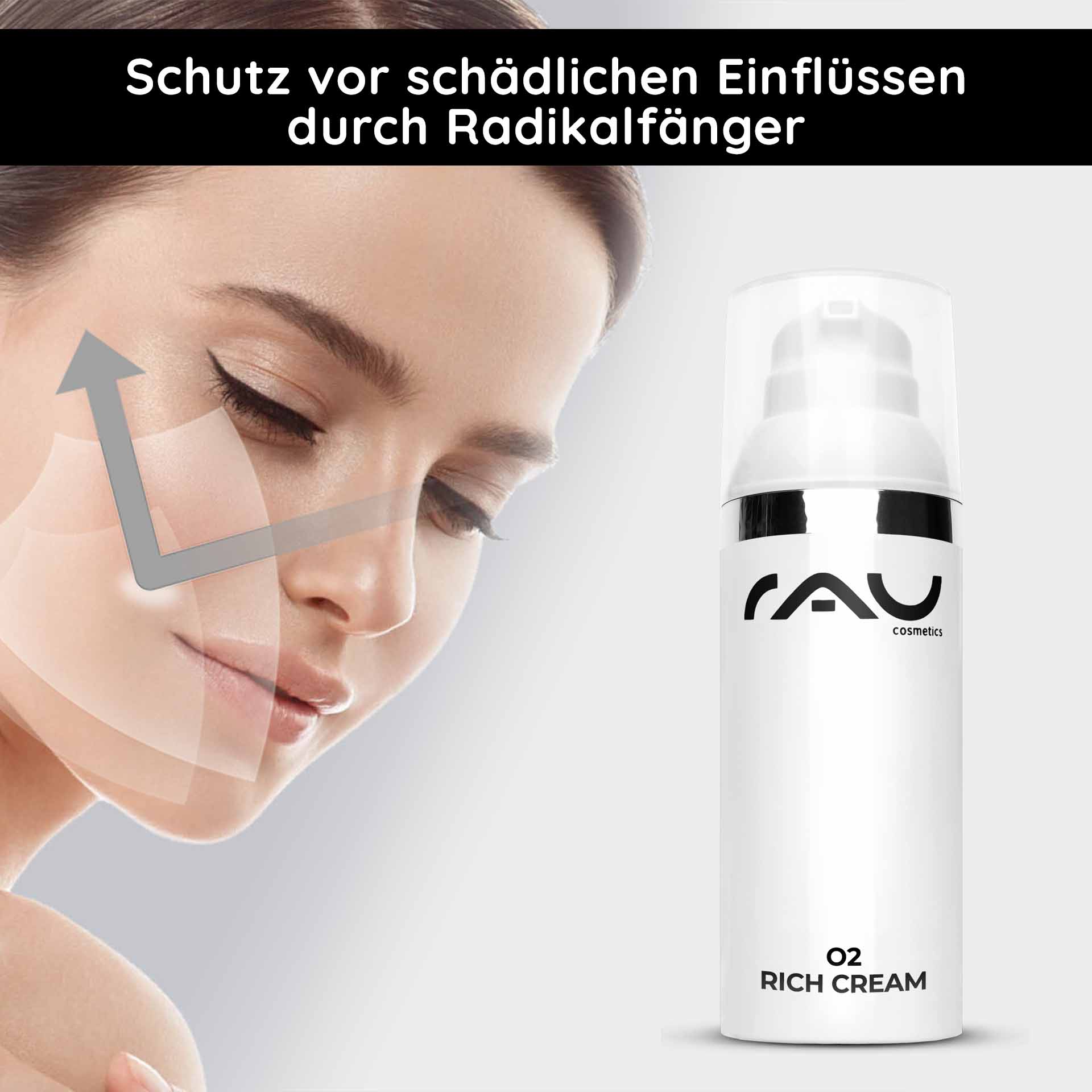 O2 리치 크림 50ml 은행잎이 함유된 건성 피부용 리치 나이트 크림 Reichhaltige Nachtcreme O2 Rich Cream von RAU Cosmetics, Schutz vor schädlichen Einflüssen, Ginkgo-Extrakt, Hautpflege für trockene Haut, glänzende und rosige Haut.